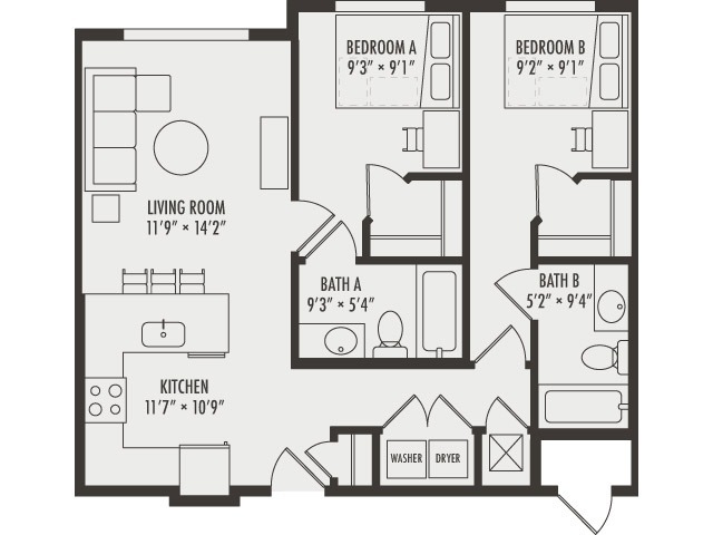 Juno Deluxe Smart floor plan - Northside Apartments