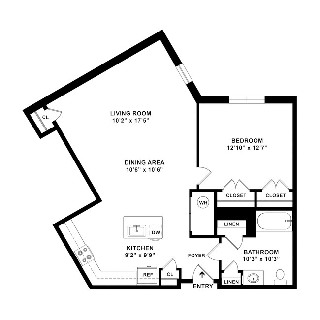 Daffodil - 1 Bed, 1 Bath, 844 sq. ft. - Oakwood Meadow Senior Residences