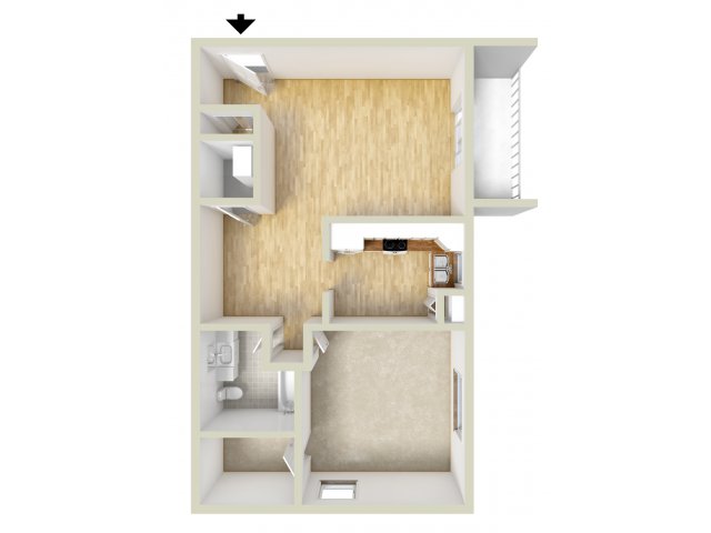 One bedroom floor plan - Glen Eagle Village Apartments