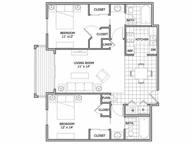 2 bedroom apartment home at The Abbey - The Abbey Apartments