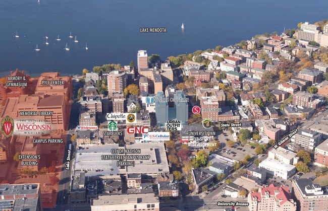 Aerial - Towers on State - Historical Access