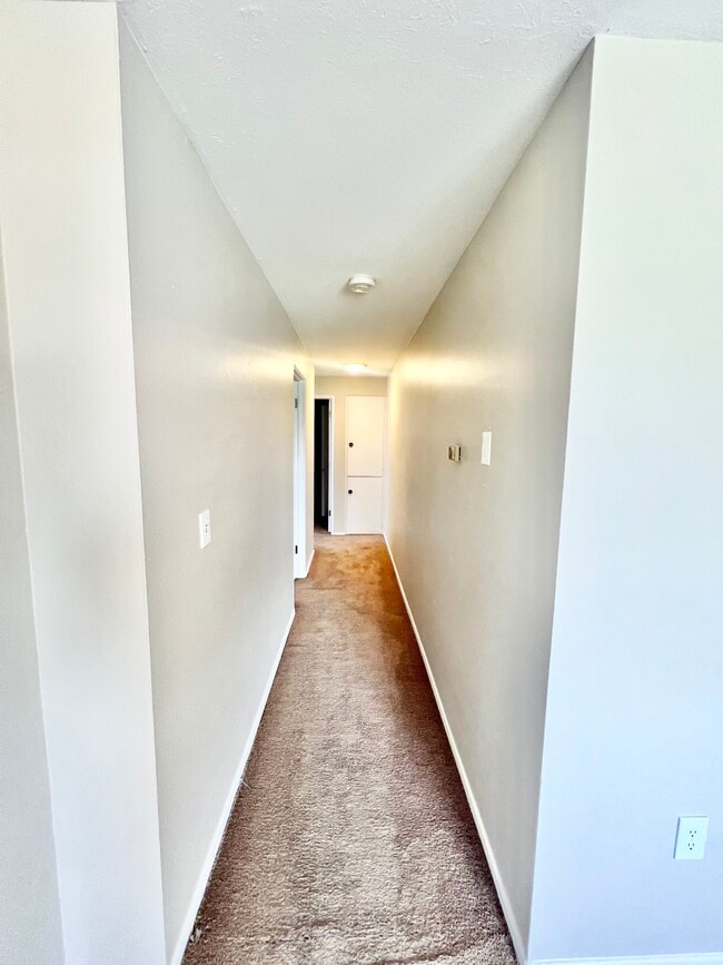 Step into this inviting corridor, showcasing contemporary design and bright ambiance. - Westland Apartments