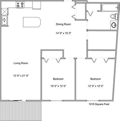 2BR/1BA - Willow Park