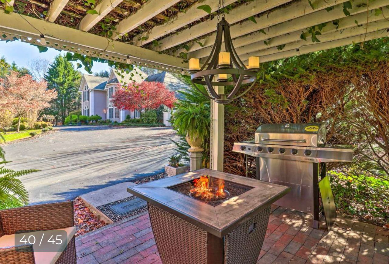 Pergola with firepit and grill - 234 Brookwood Dr
