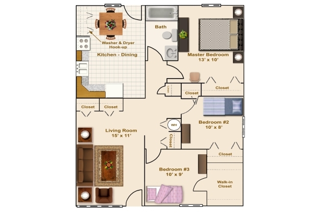 3BR/1BA - Meadow View Apartments