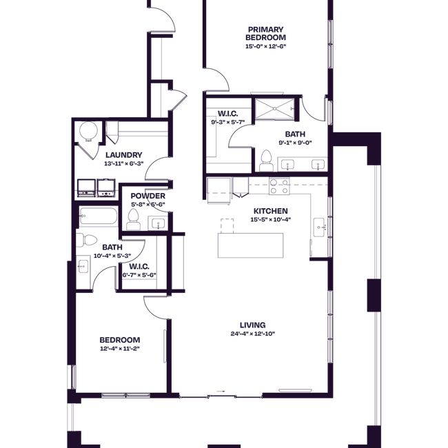 Oberon C6.2 Two Bedroom Floor Plan - Oberon