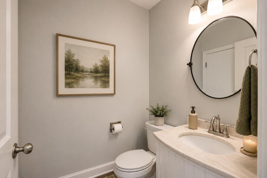 Convenient main-level powder room with updated fixtures and a clean, modern design. - 3000 Hillsboro Pike