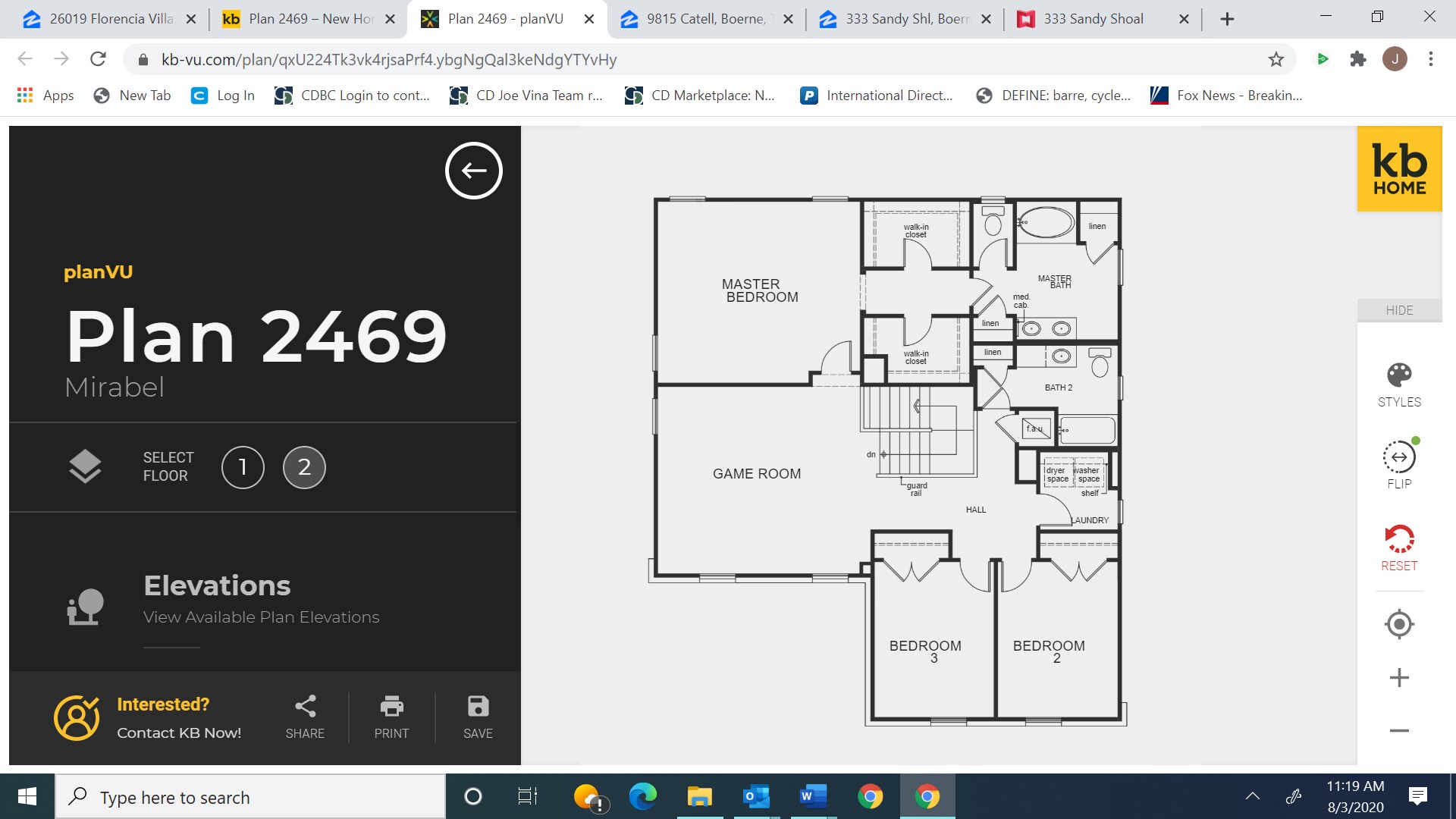 upstairs floorplan - 26019 Florencia Villa