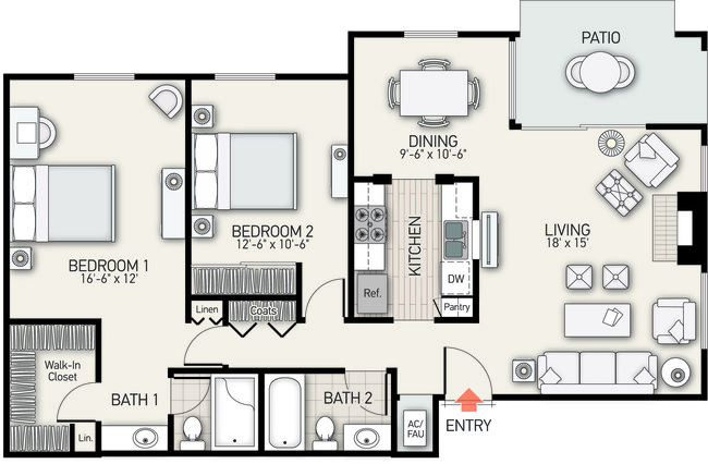 Floorplan - Rancho San Joaquin Apartment Homes