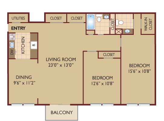 2BR/1.5BA - Linwood Village