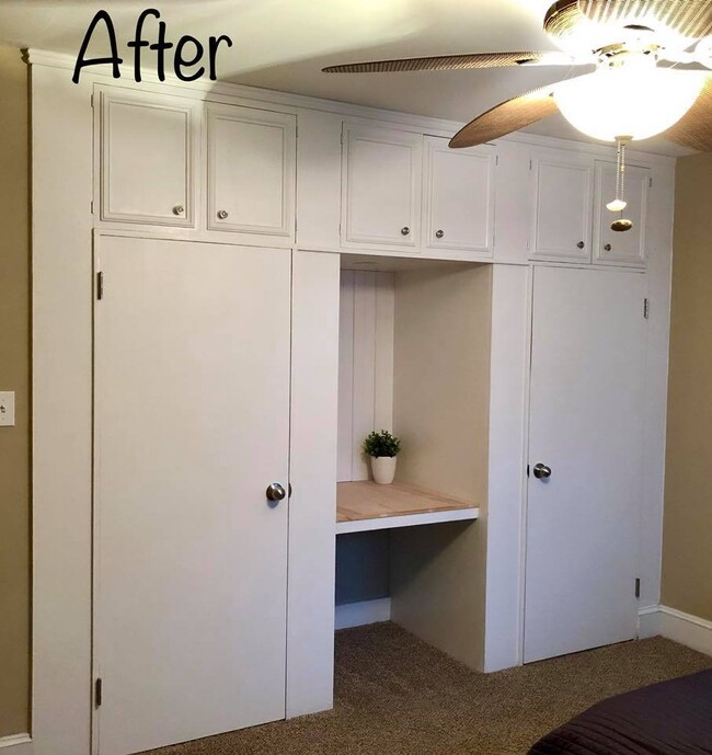 Built in closet storage and desk with light and power - 2339 Kilborne Dr