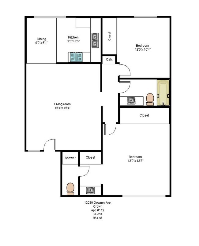 2BR/2BA - Crown Apartments