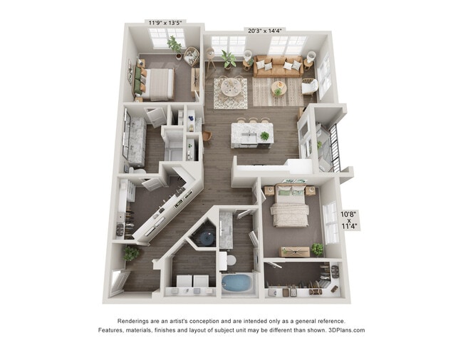 Floorplan - Lenox Sienna | Apartments & Townhomes