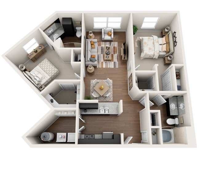 Plan B2 - 2/2 - 1168SF - Midtown Grove