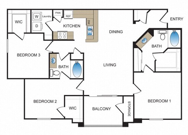 Floorplan - Kensley Apartment Homes