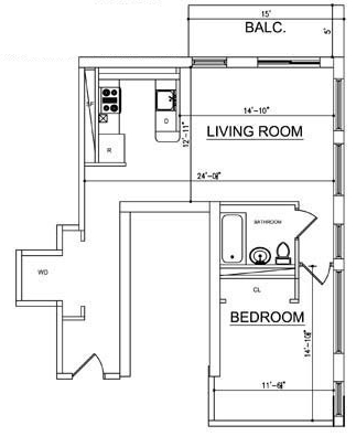 1BR/1BA - Ocean Blue