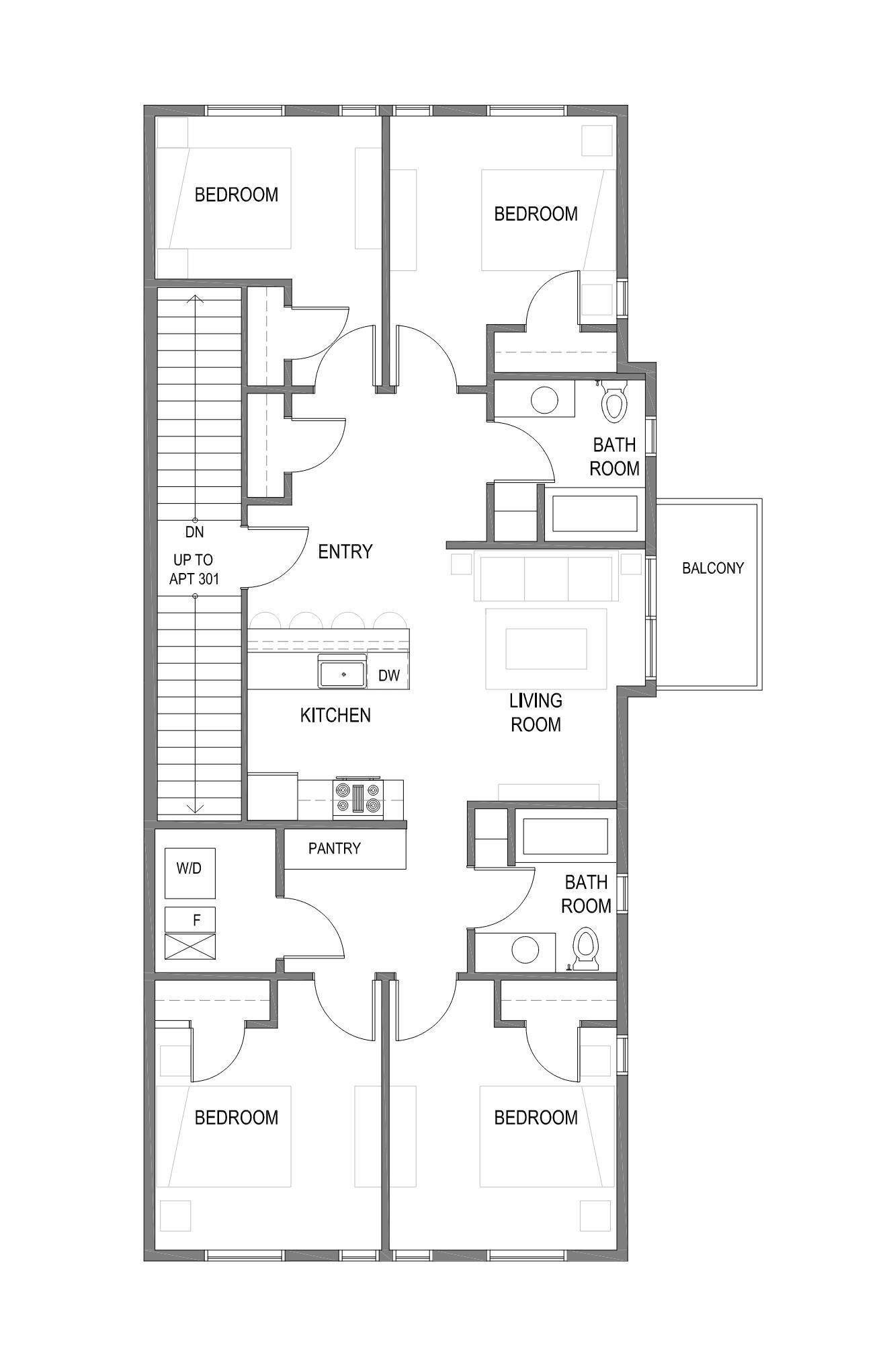 Unit 201 Floor Plan - 1219 Regent St