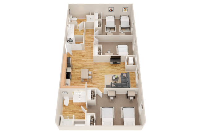 C4: 3 BD | 2 BA | 1153 SF - Radius