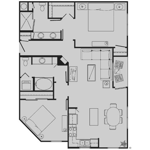 Floorplan - Tuscany Court Apartments