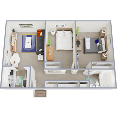 Two bedroom, one bath, 750 square foot apartment at Central Heights - Central Heights