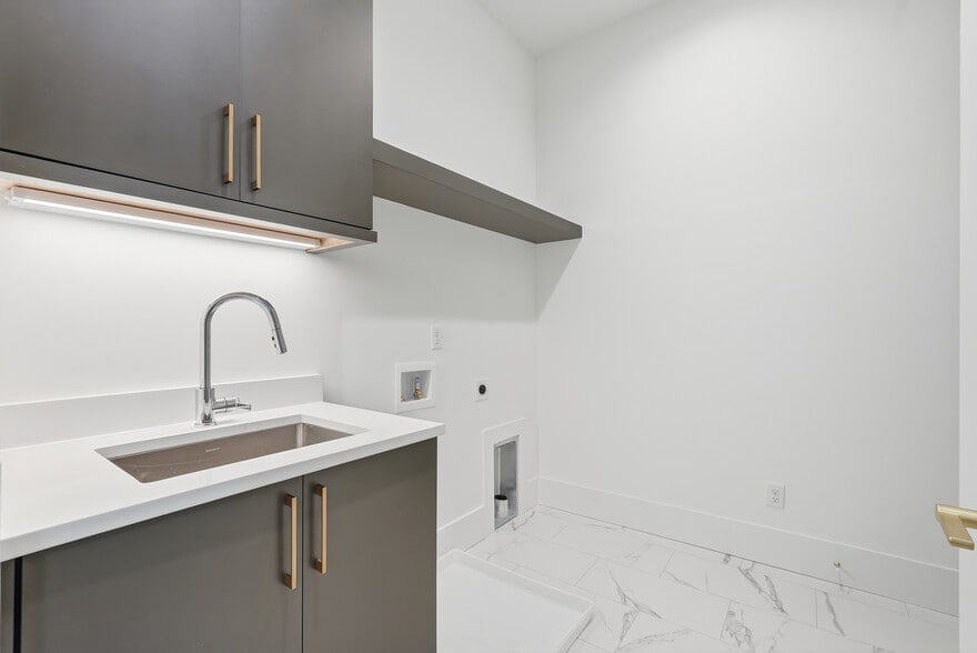 Dedicated laundry room with modern appliances and additional storage - 3718 West End Ave