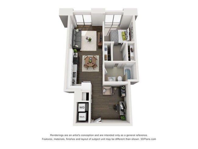 The Dianne - 1x1 F - 1 Beds - 1 Baths - 651 Sq. ft. - Dianne