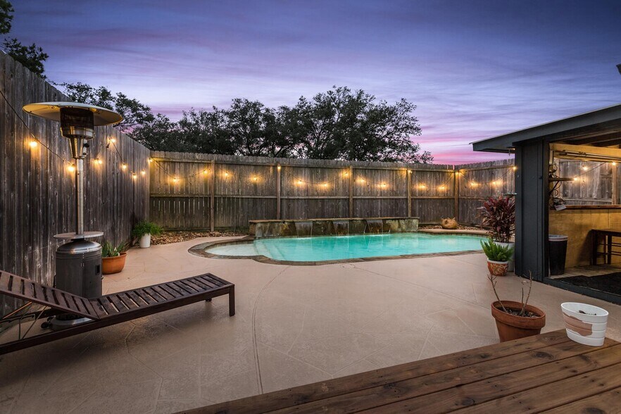 Pool Area Night Time - 5885 Woodway Dr