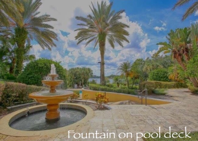 Pool deck fountain - 2505 Shadow View Cir