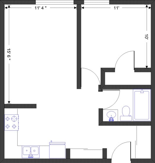 1BR/1BA - Silverleaf Apartments