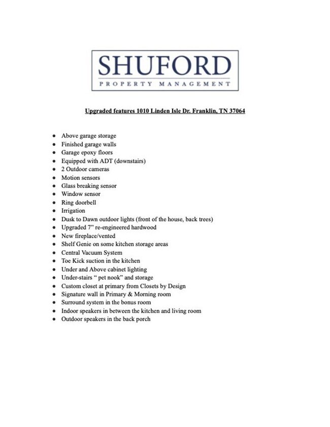 Immaculate & move in ready now! 1010 Linden Isle Dr Franklin TN 37064