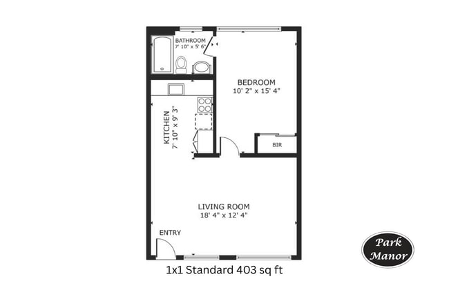 1x1 Standard l 403 sq ft l Park Manor - Park Manor Apartments