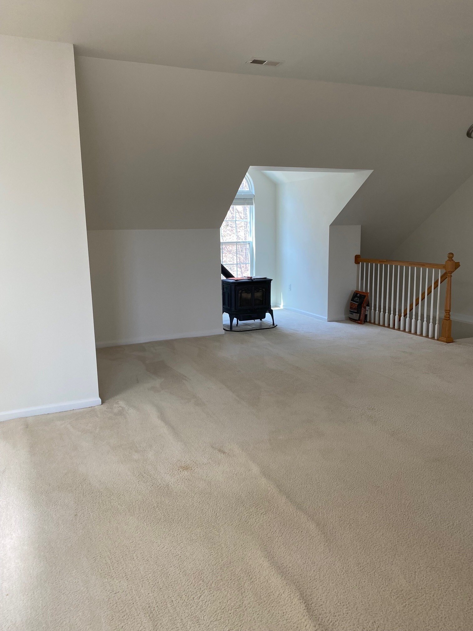 Living room with pellet stove - 97 Mount Soma Blvd