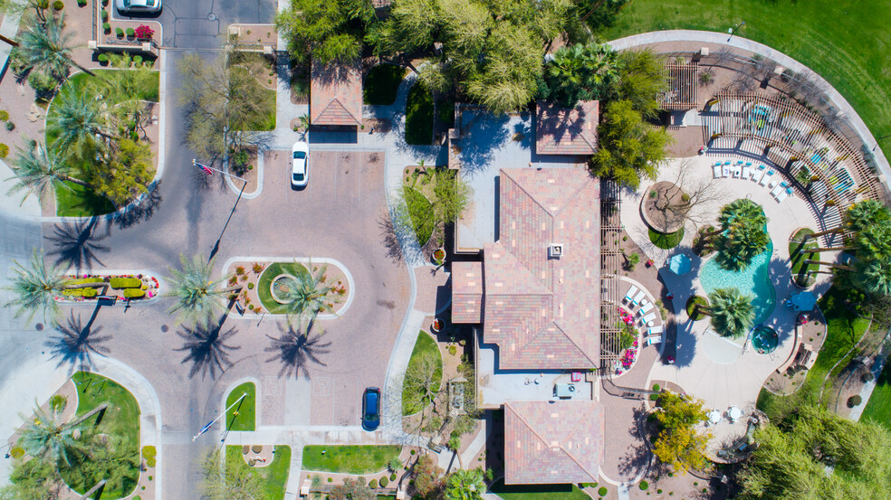 Aerial View of Sky P83 Leasing office and pool - Sky at P83