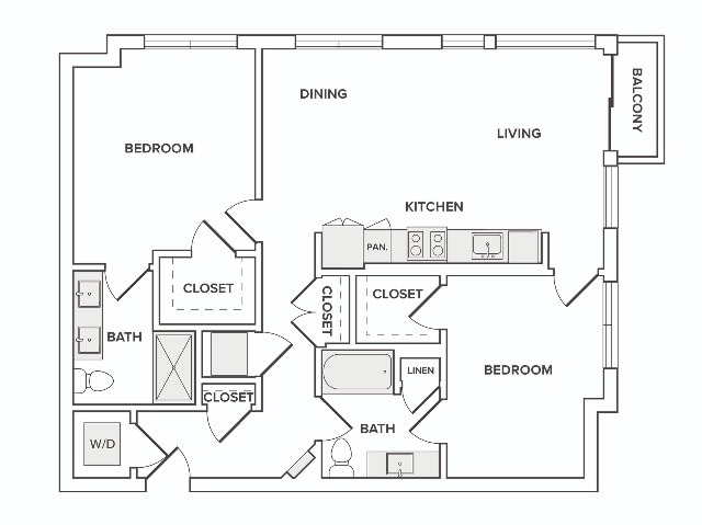 B09 2 bedroom floor plan - Modera Founders Row