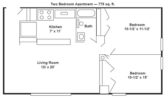 2BR/1BA - Northshore Apartments