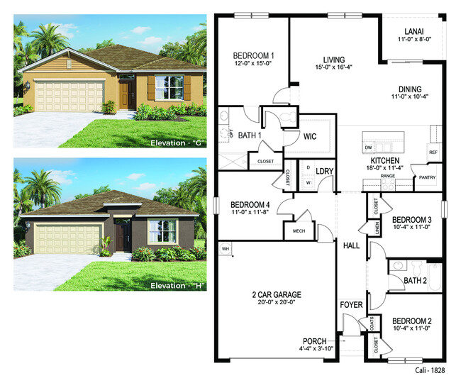 Cali Floor Plan - Fox Glen - Homes for Rent