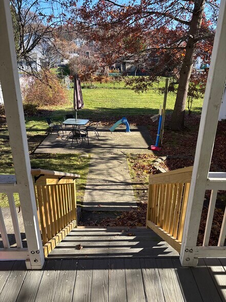 Fenced in backyard - 27 Elm St