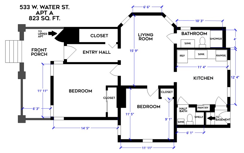 Apartment Layout - 533 W Water St