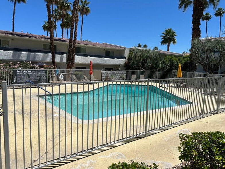 Pool steps from the condo - 1950 S Palm Canyon Dr