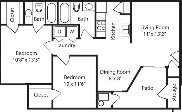 2BR/2BA - Parkgate Apartments