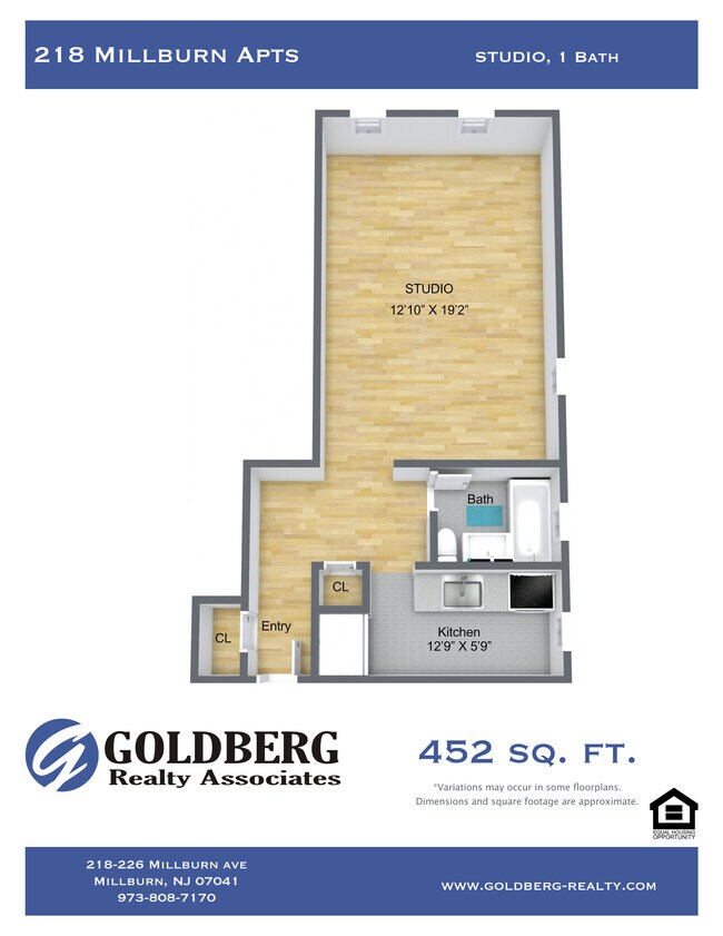 Floorplan - 218 Millburn Avenue Apartments