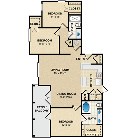 Floorplan - Avignon Apartment Homes