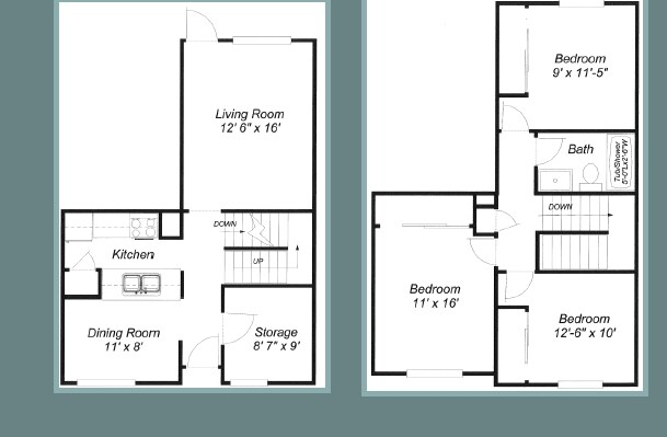 3BR/1BA - Westgate Townhomes