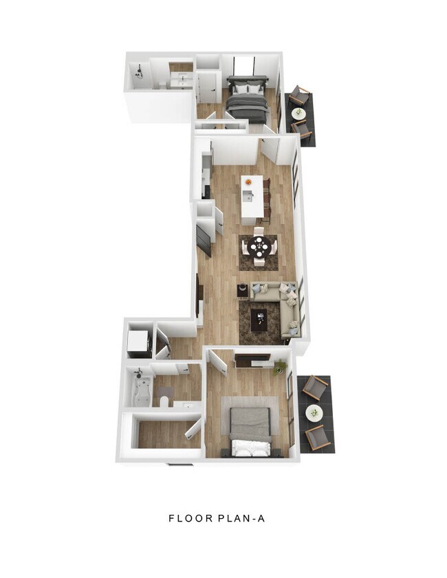 Floor Plan A - 2 Bed/2 Bath - Fuller Park Flats