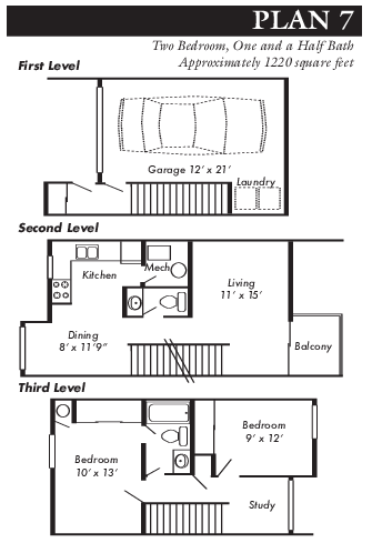 2 Bed 1.5 Bath Townhome with Garage Plan 7 - Hanover Place