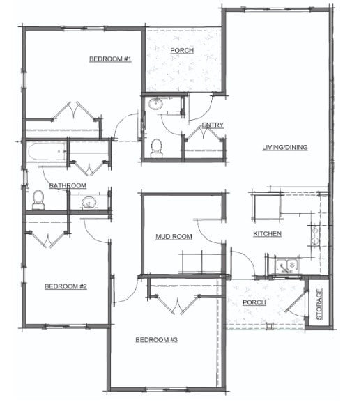 3 Bedroom Flat Floor Plan - Rainier Park