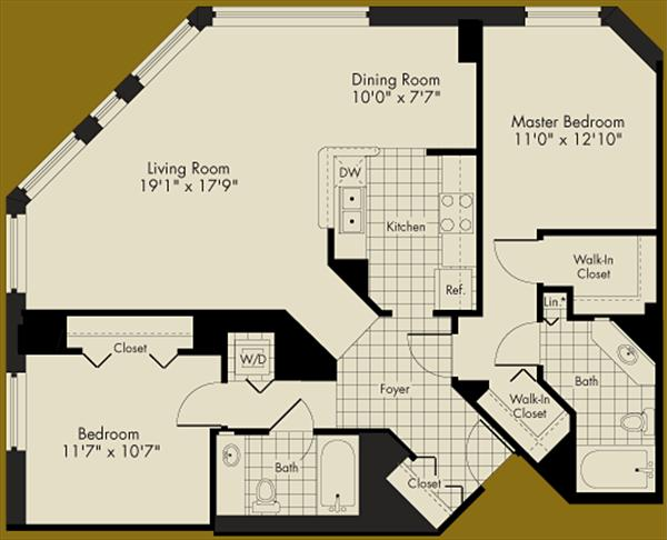 Unit Floor Plan - 222 N Columbus Dr