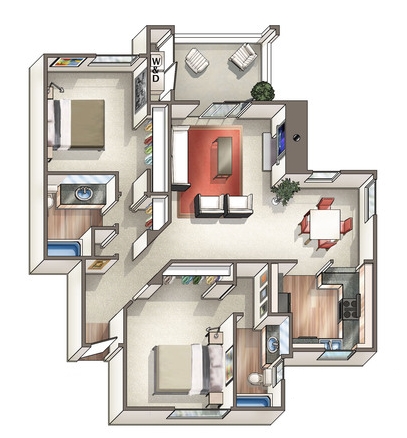 2BR/2BA - Vaseo Apartments