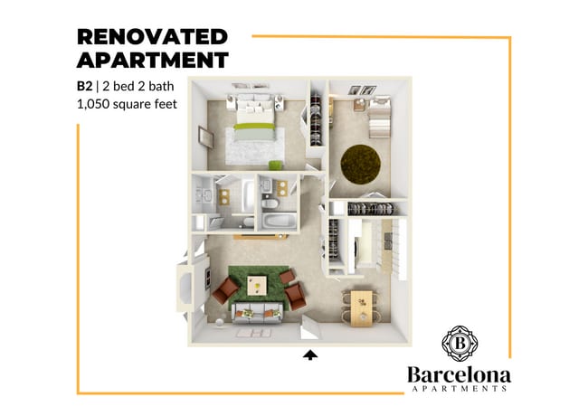 2 bed 2 bath renovated unit - Barcelona Apartments