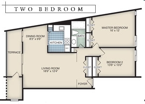2BR/1BA - Crescent Apartments
